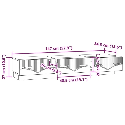 TV ormar s ladicama Bijela 147 x 34,5 x 27 cm Konstruirano drvo - Bijela Cijena