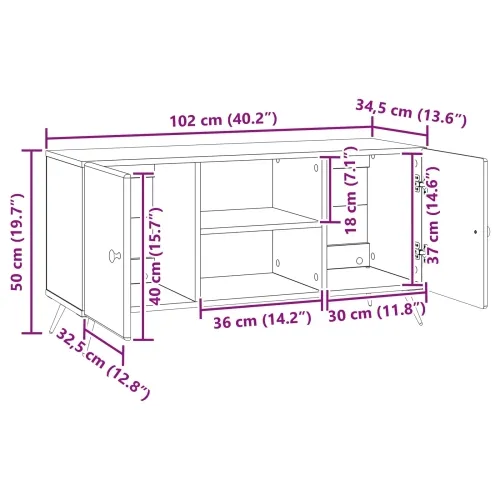 TV ormar Bijela 102 x 34,5 x 50 cm Konstruirano drvo - Bijela Cijena