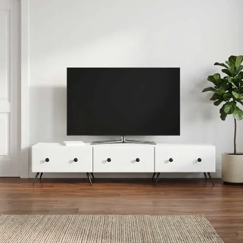 TV ormar s ladicama Bijela 147 x 34,5 x 30 cm Konstruirano drvo - Bijela Cijena