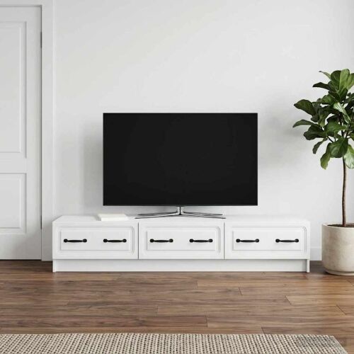 TV ormar s ladicama Bijela 147 x 34,5 x 27 cm Konstruirano drvo - Bijela Cijena