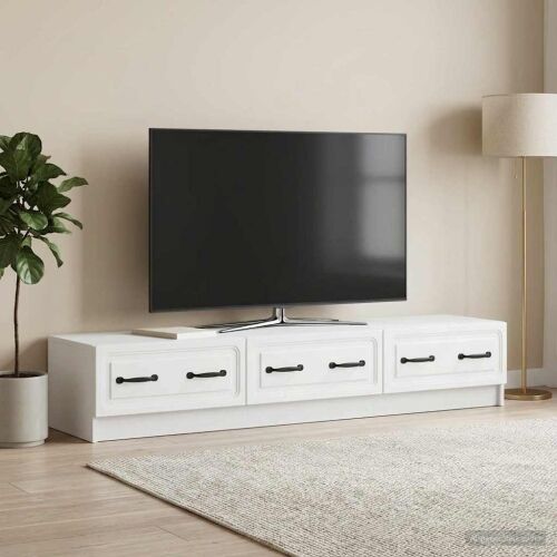 TV ormar s ladicama Bijela 147 x 34,5 x 27 cm Konstruirano drvo - Bijela Cijena