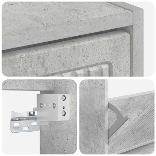 Ormar za cipele na zidu EDE 71 x 17 x 43 cm Konstruirano drvo - Betonska siva Cijena