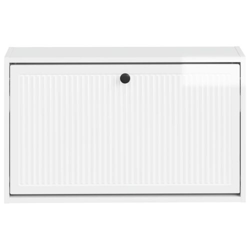 Ormar za cipele na zidu EDE 71 x 17 x 43 cm Konstruirano drvo - Bijela visokog sjaja Cijena