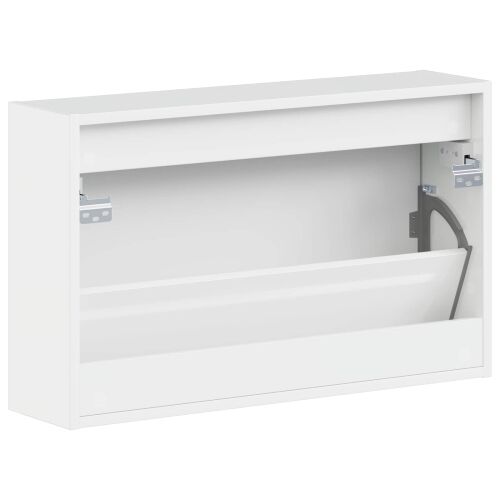 Ormar za cipele na zidu EDE 71 x 17 x 43 cm Konstruirano drvo - Bijela visokog sjaja Cijena