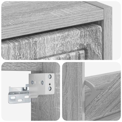 Ormar za cipele na zidu EDE 71 x 17 x 43 cm Konstruirano drvo - Siva Sonoma Cijena
