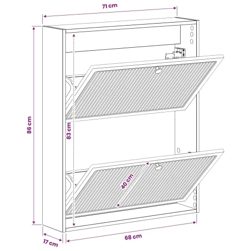 Ormar za cipele na zidu EDE 71 x 17 x 86 cm Konstruirano drvo - Staro drvo Cijena