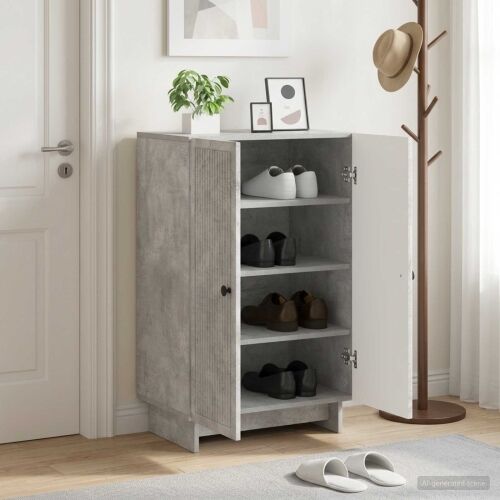 Ormar za cipele EDE 59,5 x 39,5 x 90 cm Konstruirano drvo - Betonska siva Cijena