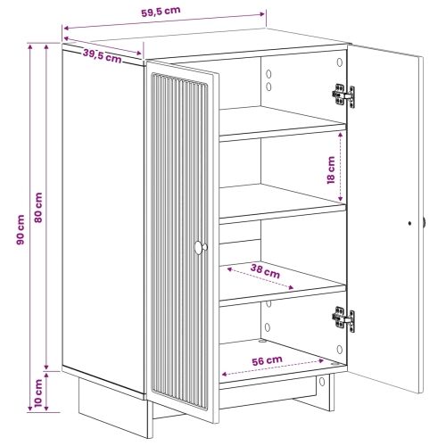 Ormar za cipele EDE 59,5 x 39,5 x 90 cm Konstruirano drvo - Bijela visokog sjaja Cijena