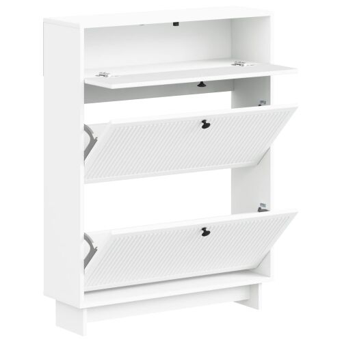 Ormar za cipele EDE 78 x 24 x 103 cm Konstruirano drvo Bijela - Bijela Cijena