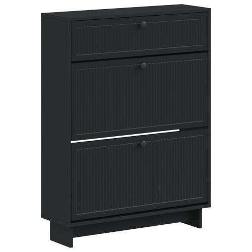 Ormar za cipele EDE 78 x 24 x 103 cm Konstruirano drvo Crna - Crna Cijena