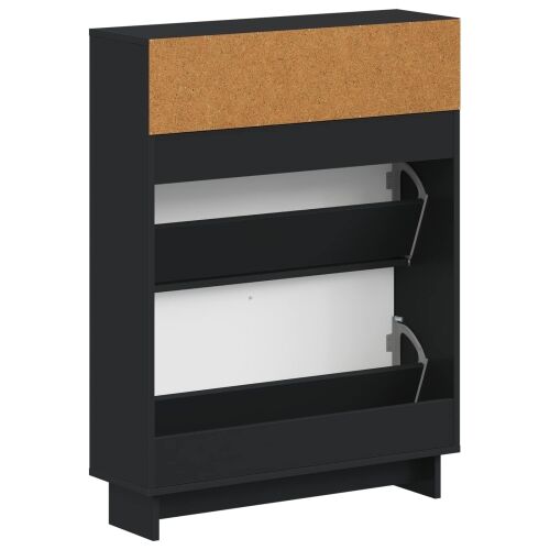 Ormar za cipele EDE 78 x 24 x 103 cm Konstruirano drvo Crna - Crna Cijena