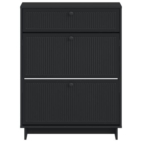 Ormar za cipele EDE 78 x 24 x 103 cm Konstruirano drvo Crna - Crna Cijena