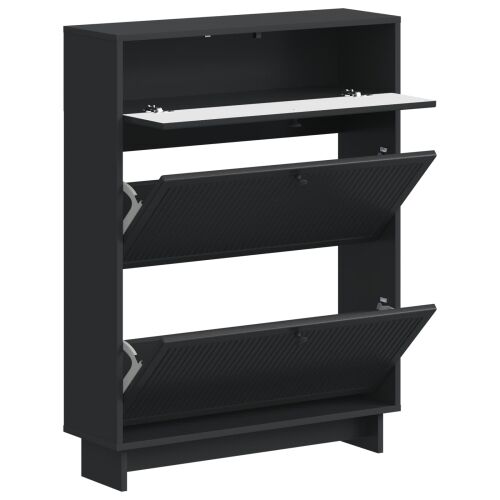 Ormar za cipele EDE 78 x 24 x 103 cm Konstruirano drvo Crna - Crna Cijena