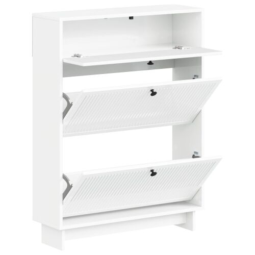 Ormar za cipele EDE 78 x 24 x 103 cm Konstruirano drvo - Bijela visokog sjaja Cijena