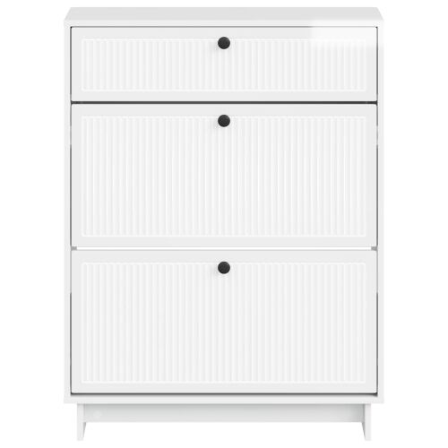Ormar za cipele EDE 78 x 24 x 103 cm Konstruirano drvo - Bijela visokog sjaja Cijena