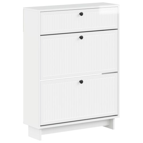 Ormar za cipele EDE 78 x 24 x 103 cm Konstruirano drvo - Bijela visokog sjaja Cijena