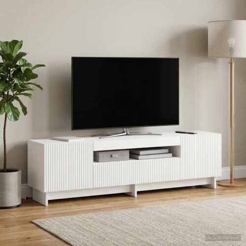 LED TV kabinet EDE 153 x 35 x 43 cm Bijela Konstruirano drvo - Bijela Cijena