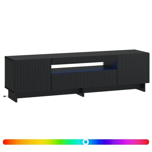LED TV kabinet EDE 153 x 35 x 43 cm Crna Konstruirano drvo - Crna Cijena