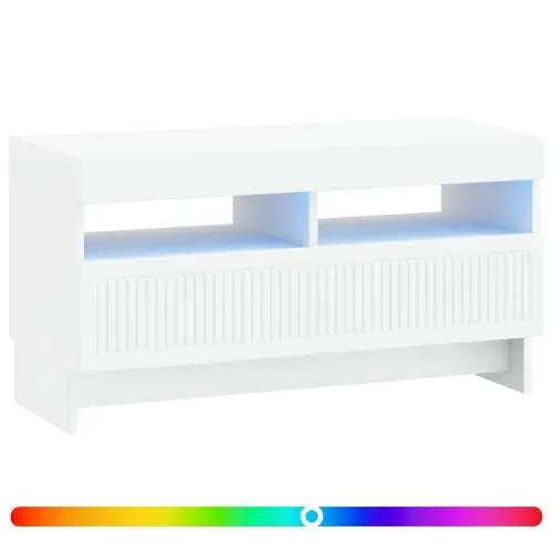 LED TV kabinet ALKMAAR 81 x 35 x 43 cm Bijela Konstruirano drvo - Bijela Cijena