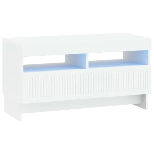 LED TV kabinet ALKMAAR 81 x 35 x 43 cm Bijela Konstruirano drvo - Bijela Cijena
