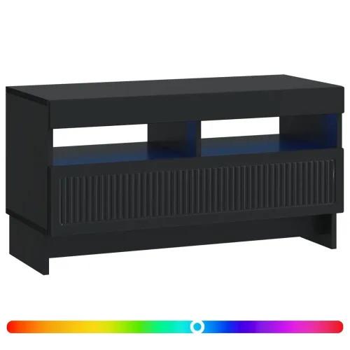 LED TV kabinet ALKMAAR 81 x 35 x 43 cm Crna Konstruirano drvo - Crna Cijena