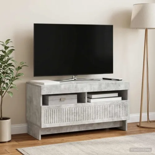 LED TV kabinet ALKMAAR 81 x 35 x 43 cm Betonska siva - Betonska siva Cijena