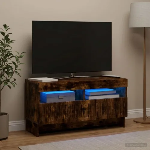 LED TV kabinet ALKMAAR 81 x 35 x 43 cm Dimljeni hrast - Dimljeni hrast Cijena