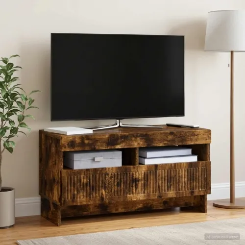 LED TV kabinet ALKMAAR 81 x 35 x 43 cm Dimljeni hrast - Dimljeni hrast Cijena