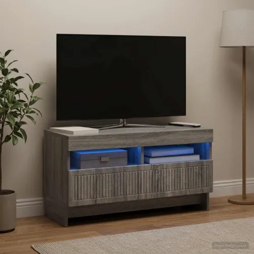 LED TV kabinet ALKMAAR 81 x 35 x 43 cm Siva Sonoma - Siva Sonoma Cijena