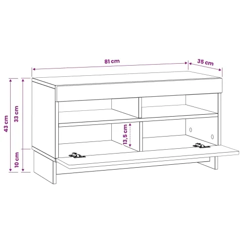 LED TV kabinet ALKMAAR 81 x 35 x 43 cm Staro drvo - Staro drvo Cijena