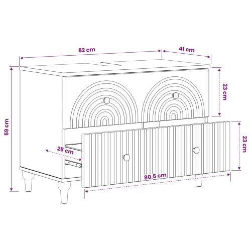 Kupaonski ormarić za sudoper ALKMAAR Bijela 82 x 41 x 59 cm - Bijela Cijena