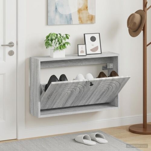Ormar za cipele na zidu ALKMAAR 71 x 17 x 43 cm Siva Sonoma - Siva Sonoma Cijena