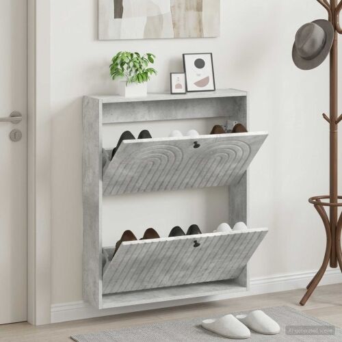 Ormar za cipele na zidu ALKMAAR 71 x 17 x 86 cm Betonska siva - Betonska siva Cijena