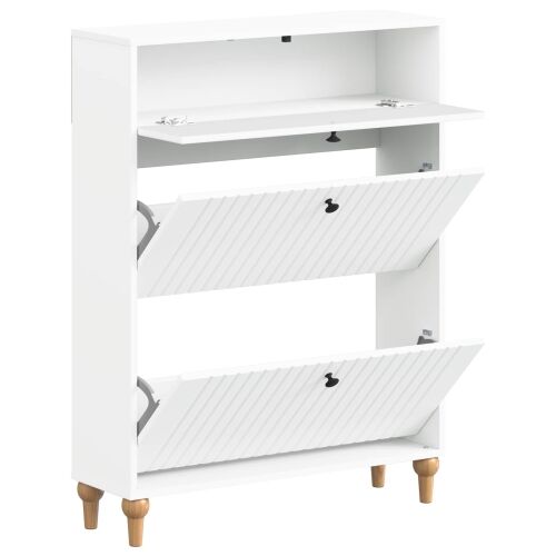 Ormar za cipele ALKMAAR 78 x 24 x 103 cm Konstruirano drvo - Bijela Cijena