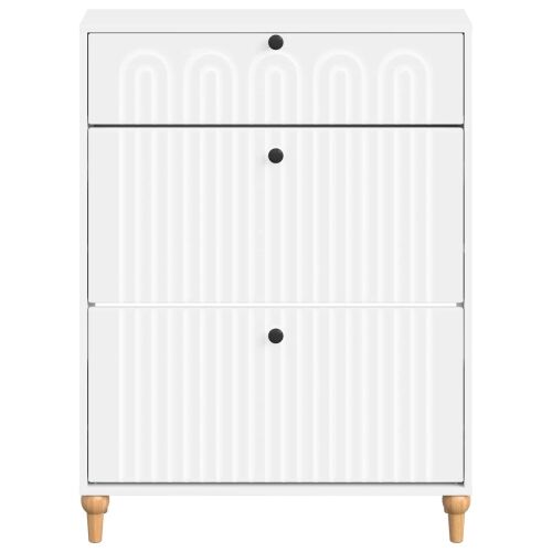 Ormar za cipele ALKMAAR 78 x 24 x 103 cm Konstruirano drvo - Bijela Cijena