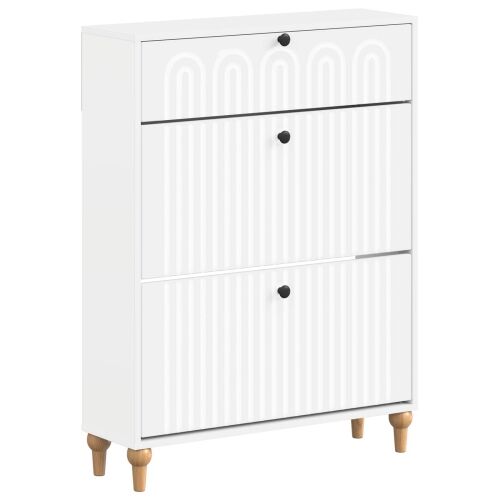 Ormar za cipele ALKMAAR 78 x 24 x 103 cm Konstruirano drvo - Bijela Cijena