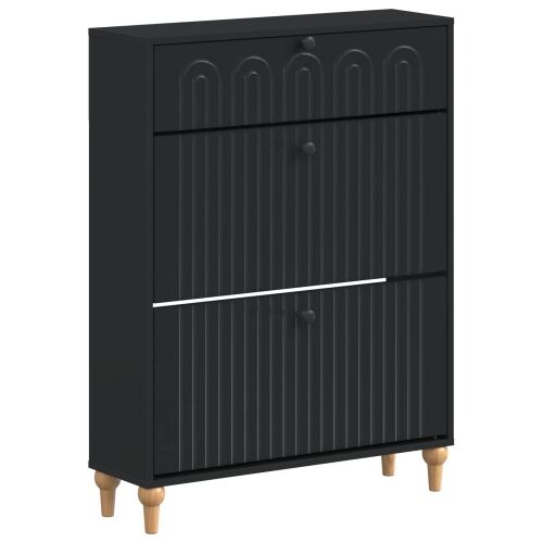 Ormar za cipele ALKMAAR 78 x 24 x 103 cm Konstruirano drvo Crna - Crna Cijena