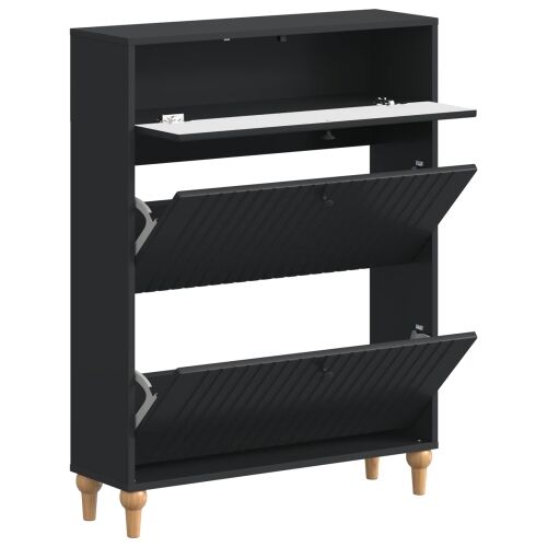 Ormar za cipele ALKMAAR 78 x 24 x 103 cm Konstruirano drvo Crna - Crna Cijena