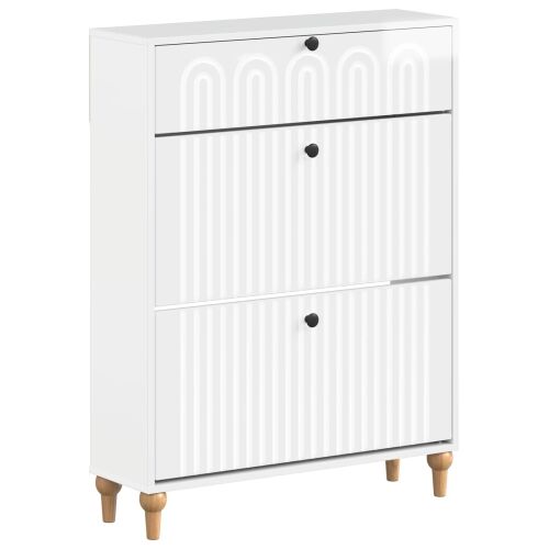 Ormar za cipele ALKMAAR 78 x 24 x 103 cm Konstruirano drvo - Bijela visokog sjaja Cijena