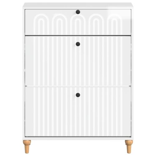 Ormar za cipele ALKMAAR 78 x 24 x 103 cm Konstruirano drvo - Bijela visokog sjaja Cijena