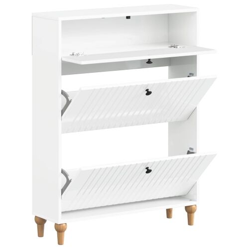 Ormar za cipele ALKMAAR 78 x 24 x 103 cm Konstruirano drvo - Bijela visokog sjaja Cijena
