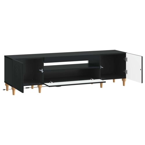 LED TV kabinet ALKMAAR 153 x 35 x 43 cm Crna Konstruirano drvo - Crna Cijena