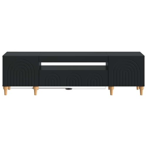 LED TV kabinet ALKMAAR 153 x 35 x 43 cm Crna Konstruirano drvo - Crna Cijena