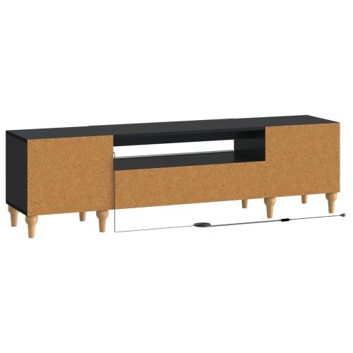LED TV kabinet ALKMAAR 153 x 35 x 43 cm Crna Konstruirano drvo - Crna Cijena