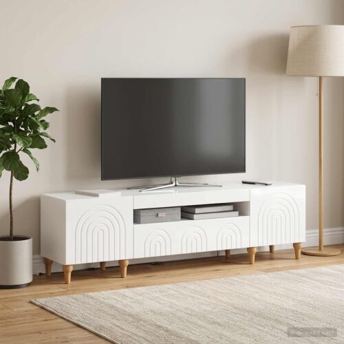 LED TV kabinet ALKMAAR 153 x 35 x 43 cm Bijela visokog sjaja - Bijela visokog sjaja Cijena