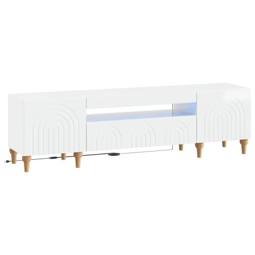 LED TV kabinet ALKMAAR 153 x 35 x 43 cm Bijela visokog sjaja - Bijela visokog sjaja Cijena