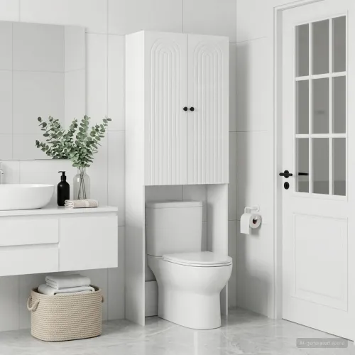 Kabinetska WC ALKMAAR Bijela visokog sjaja 66 x 25,5 x 190 cm - Bijela visokog sjaja Cijena
