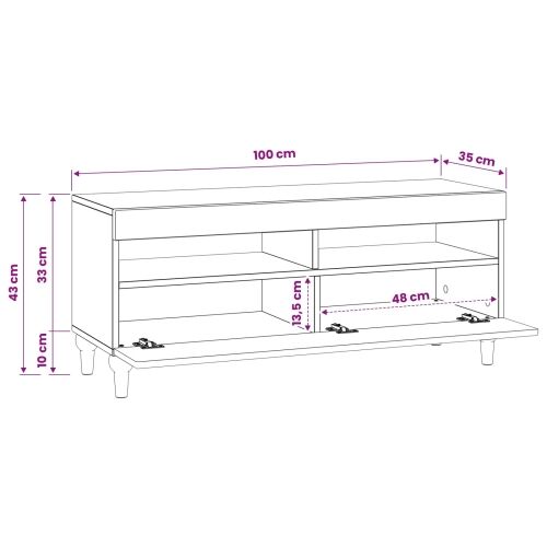 LED TV kabinet ALKMAAR 100 x 35 x 43 cm Crna Konstruirano drvo - Crna Cijena
