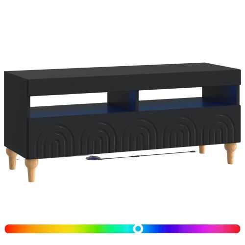LED TV kabinet ALKMAAR 100 x 35 x 43 cm Crna Konstruirano drvo - Crna Cijena