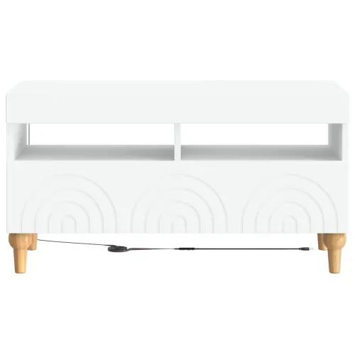 LED TV kabinet ALKMAAR 81 x 35 x 43 cm Bijela Konstruirano drvo - Bijela Cijena